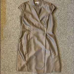 Calvin Klein wrap dress gold closure NWT